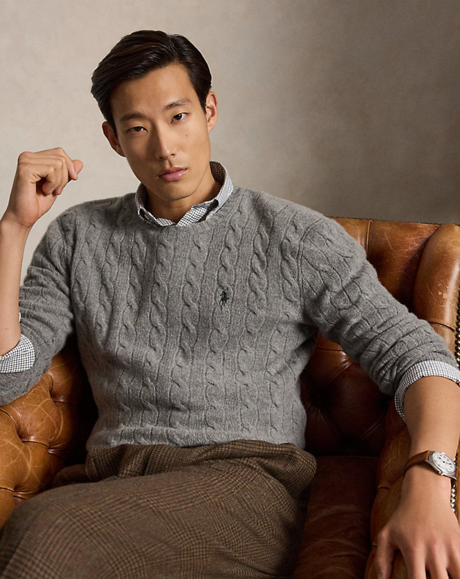 Maglione Uomo Girocollo a Trecce