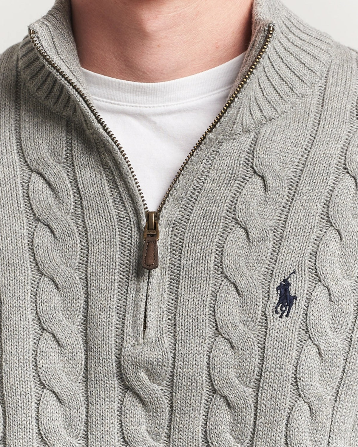 Maglione Uomo a Trecce con Mezza Zip - immagine 3