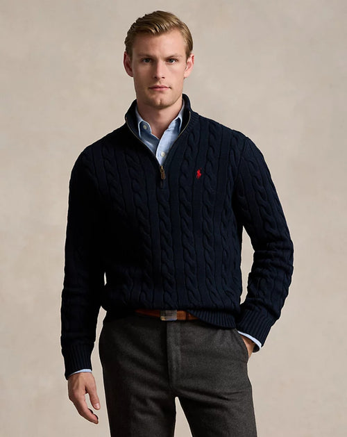 Maglione Uomo a Trecce con Mezza Zip - immagine 2