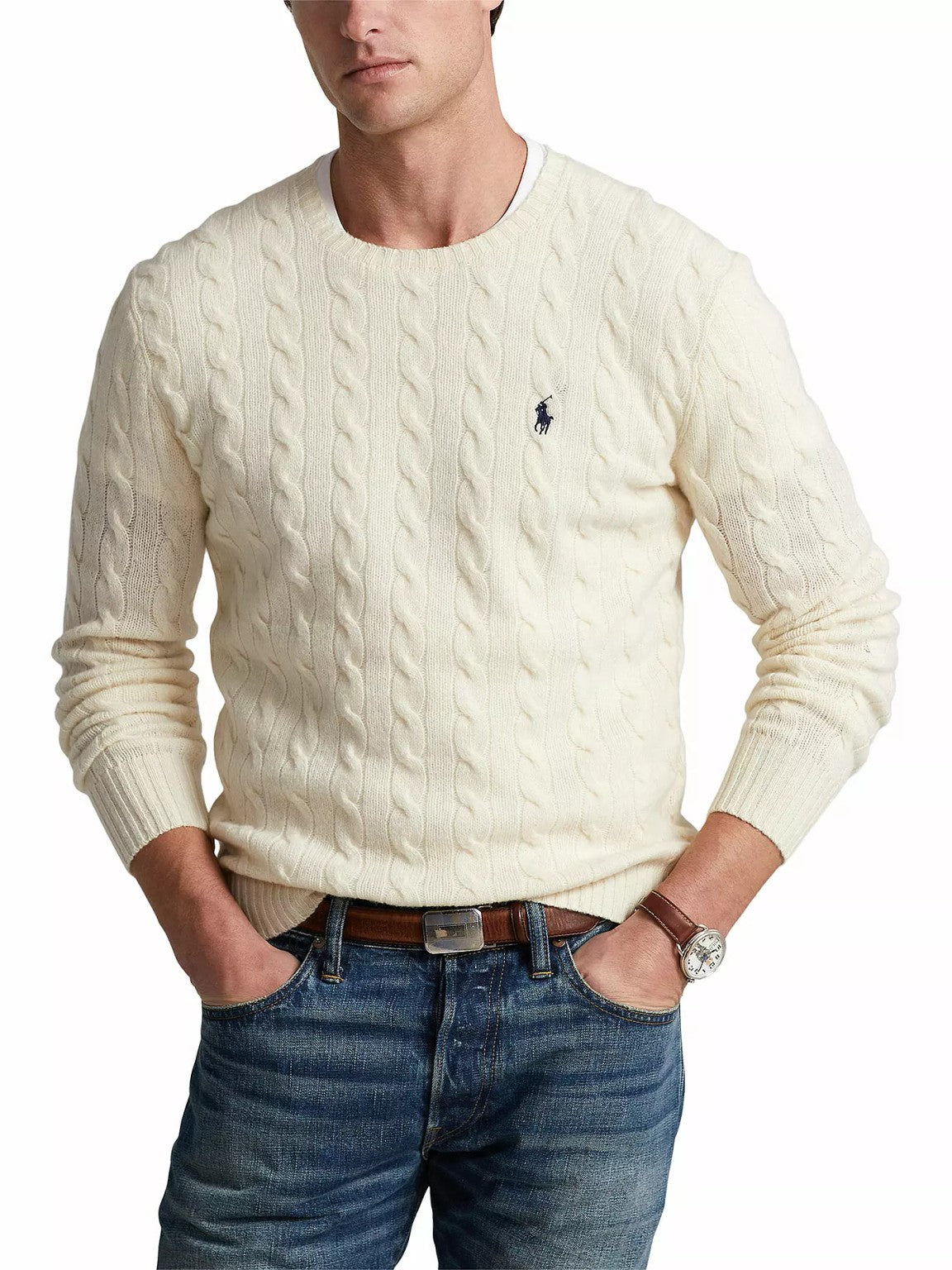 Maglione Uomo Girocollo a Trecce - immagine 3